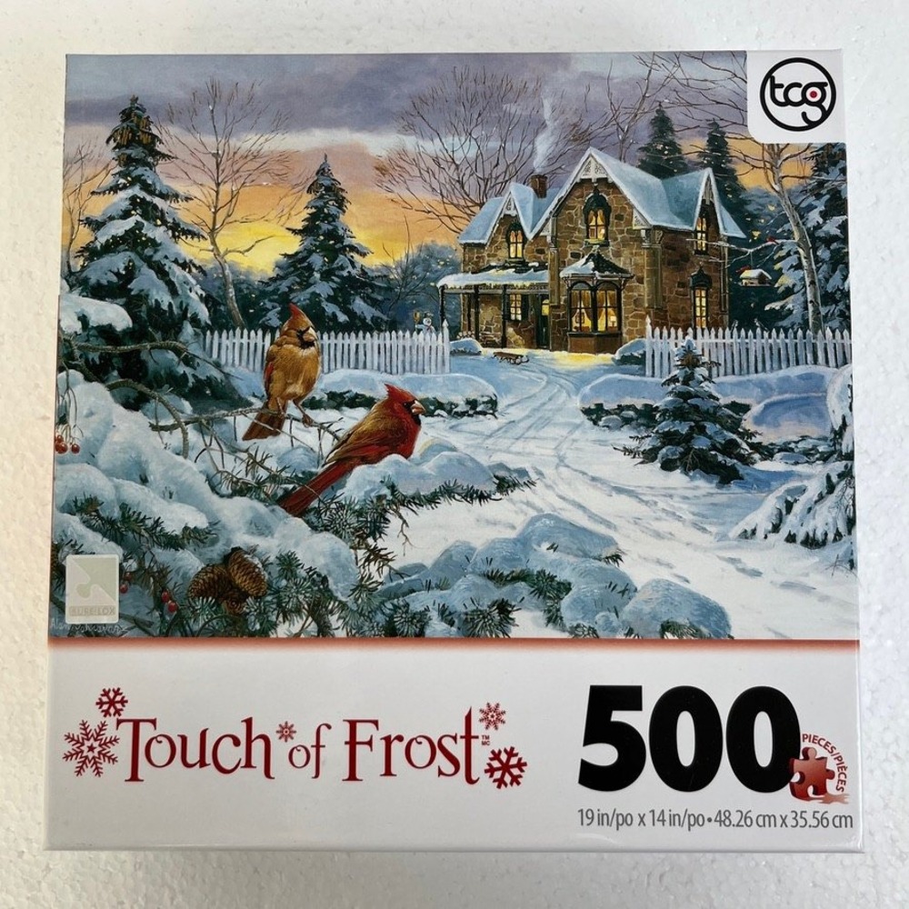'Touch of Frost" 500 Piece‎ Jigsaw Puzzle Winter Memories With Cardinal Complete